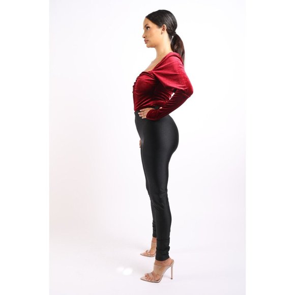 Women's Long Sleeve Velvet Sexy Bodysuit Outfit Clubwear Bar Lounge Event Party - Picture 9 of 13